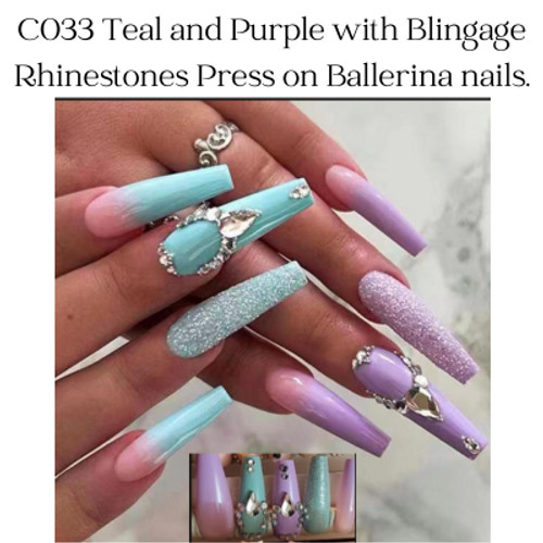Double Bling, C-type nails. Plenty of bling for casual and up dress.