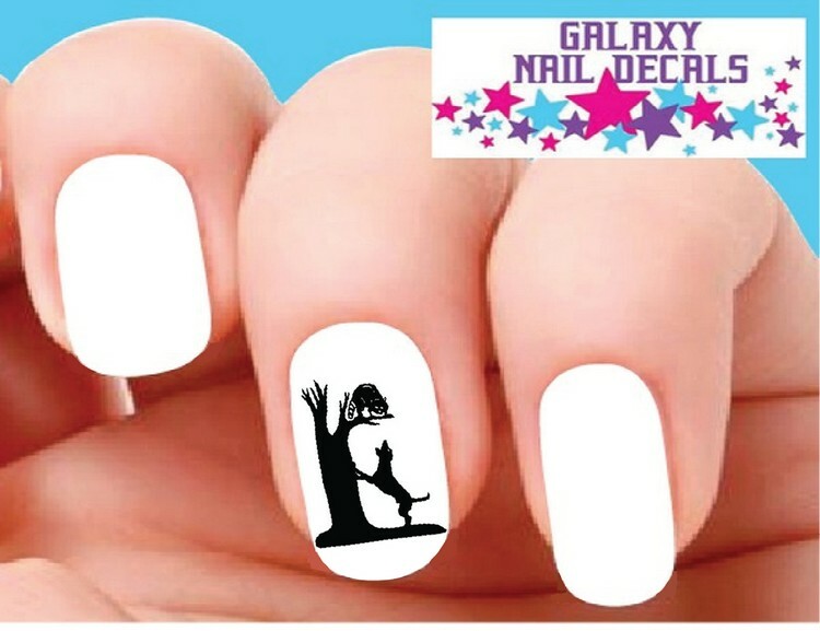 Dog Waterslide Nail Decals – Set of 20 Coonhound Hunting Raccoon Tree Silhouette