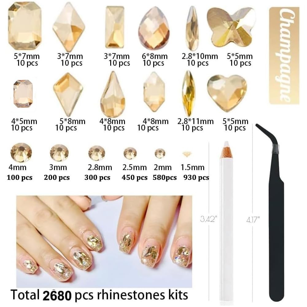 Crystal Nail Rhinestones Diamond Gem Stones Charms for Nail Art Face Eye Makeup