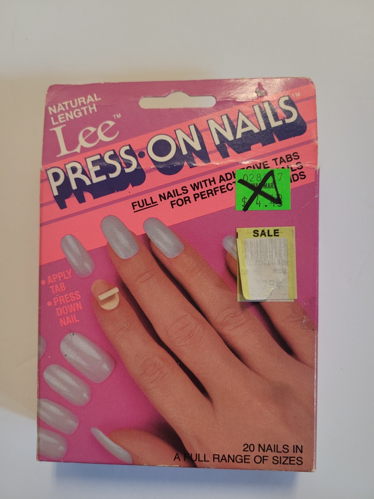 Vintage Lee Press On Nails Natural Length 20 Count New Old Stock