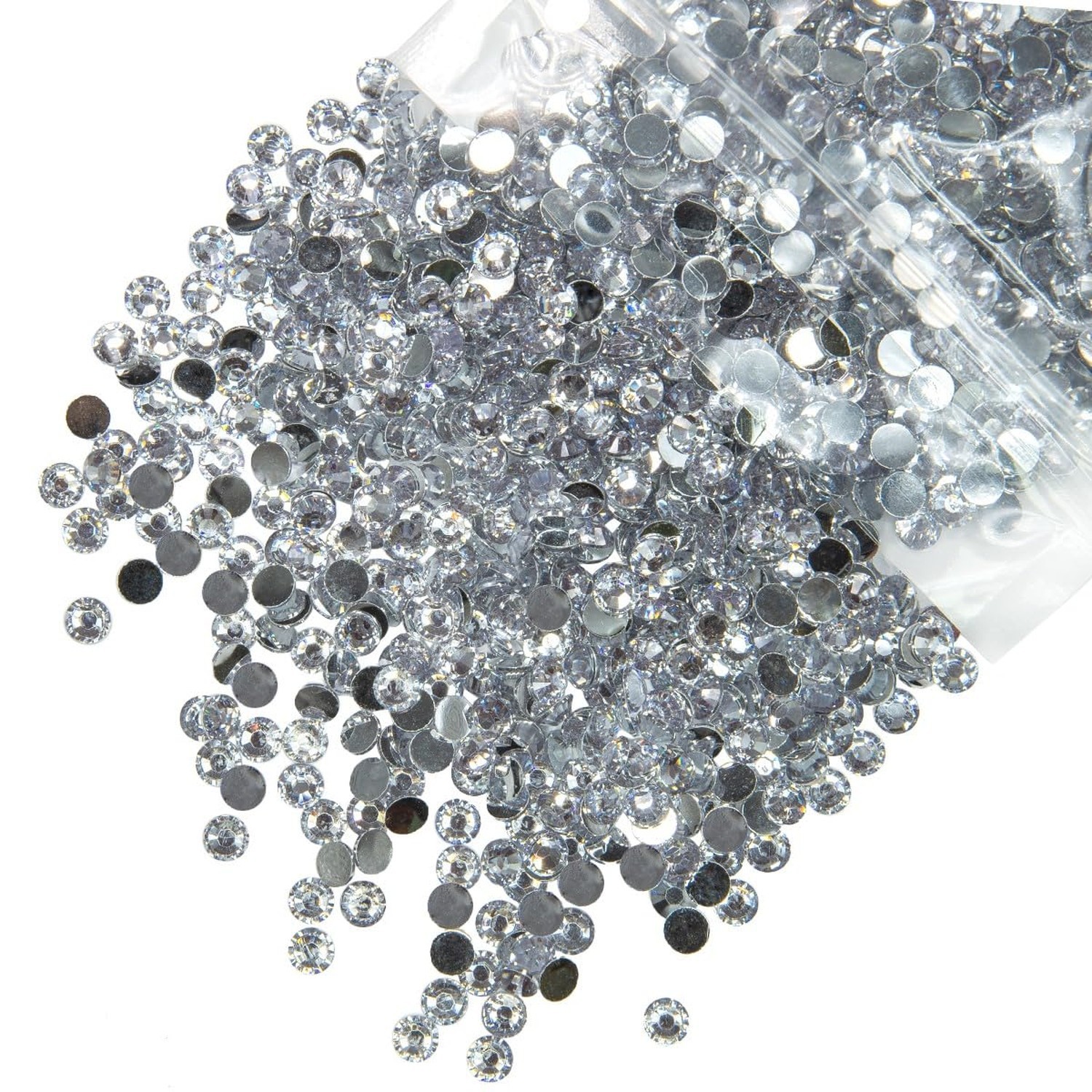 3000PCS 4mm Crystal White Resin Rhinestones for Crafting Silver Clear Flatbac…