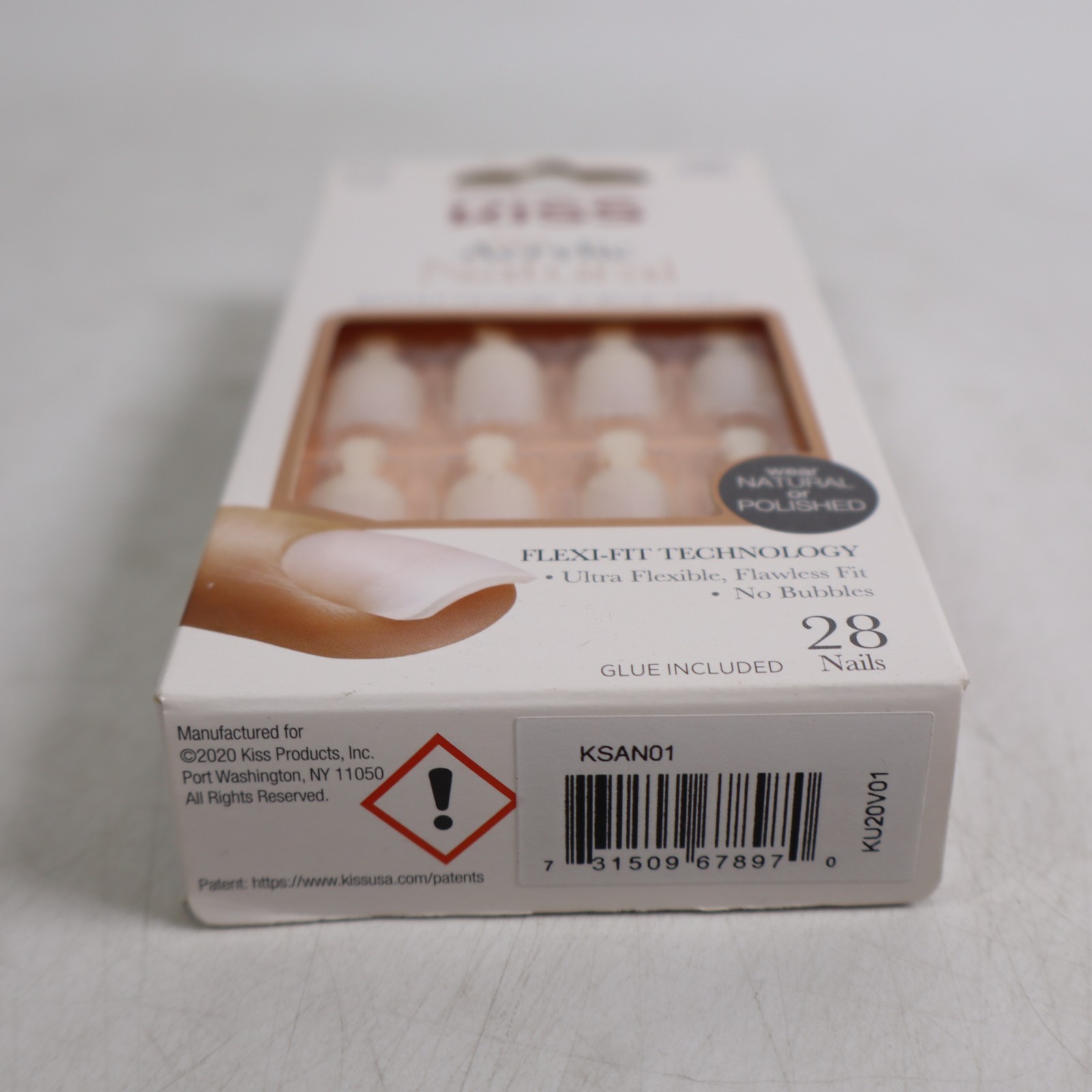 2 PACK KISS Salon Acrylic Natural Press-On Nails 28Ct, Real Short KSAN01 67897