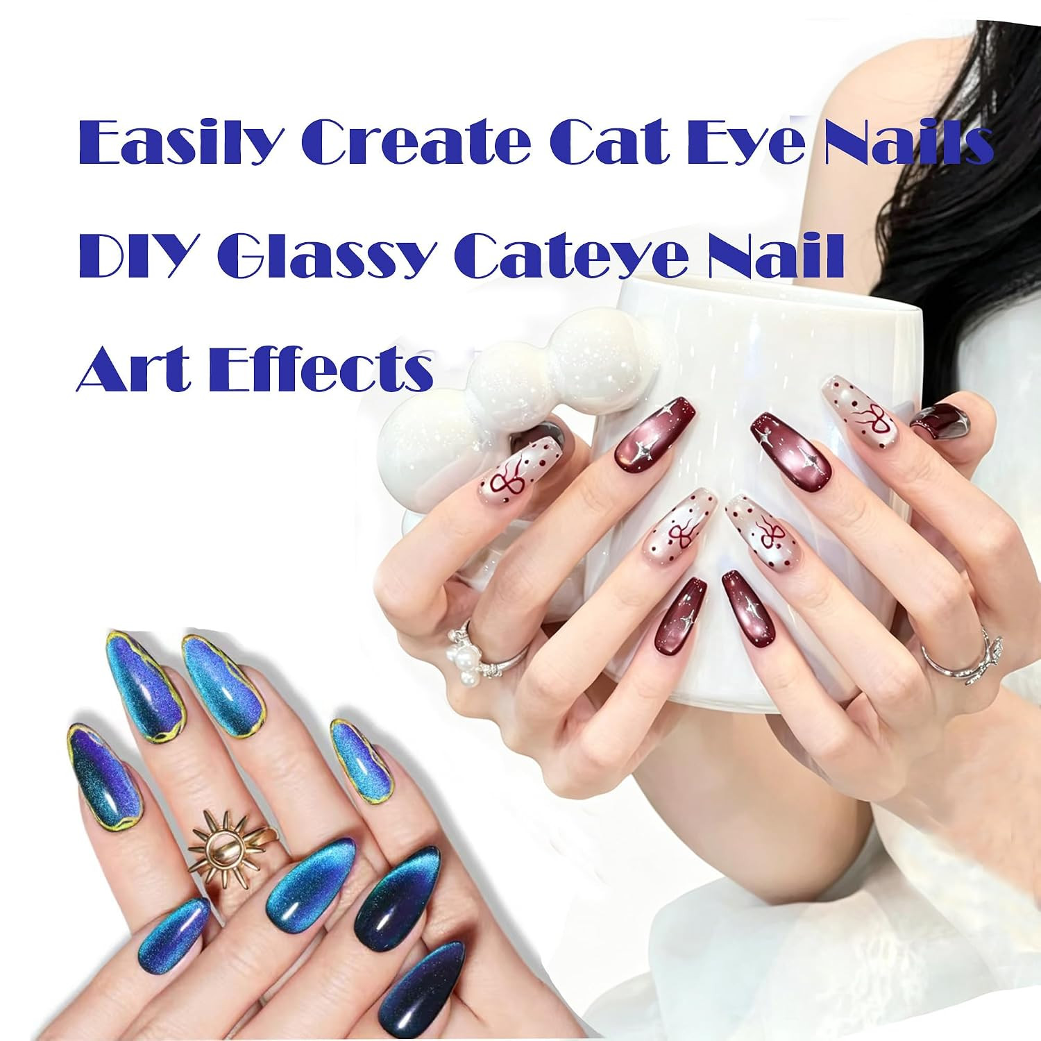 Cat Eye Gel Nail Polish Magnet Decoration Kits Cateye Magnet for Magnetic Nails
