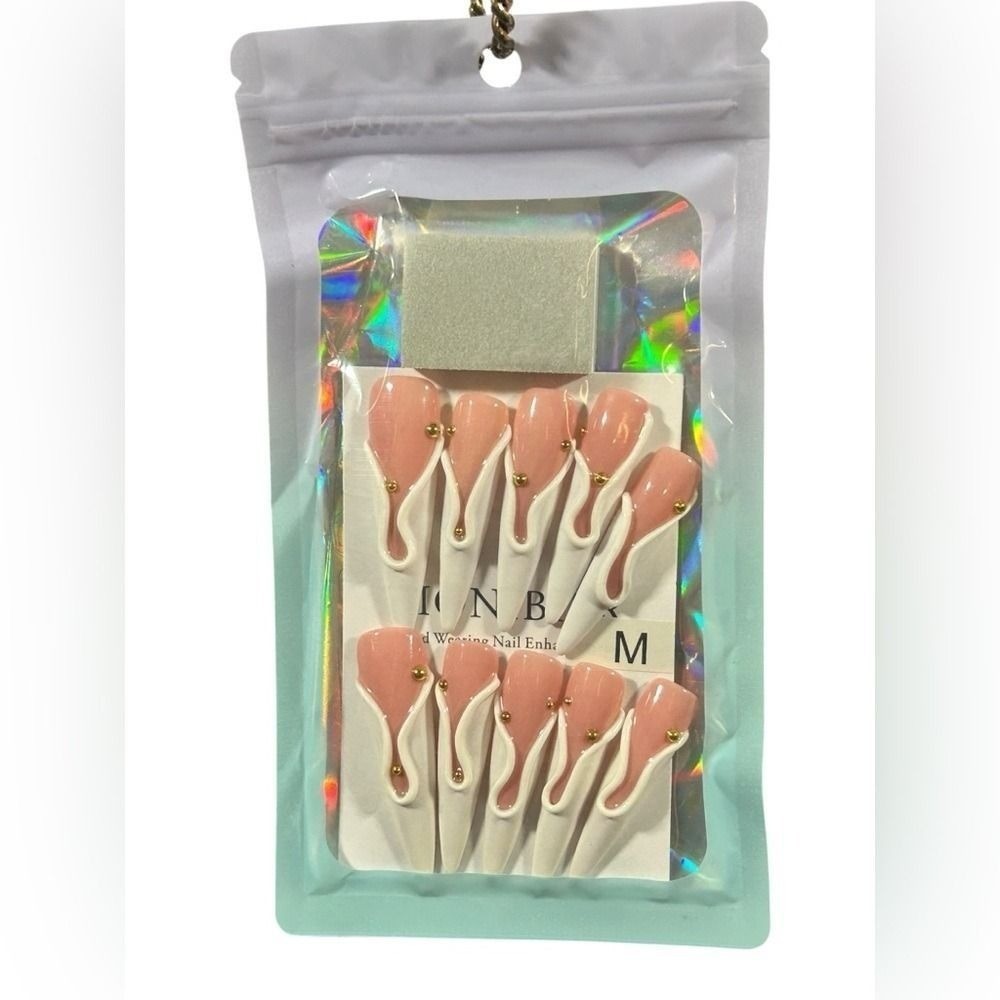 Coquette Pink French Tip Press On Nails Clean Girl Minimalist Soft Glam