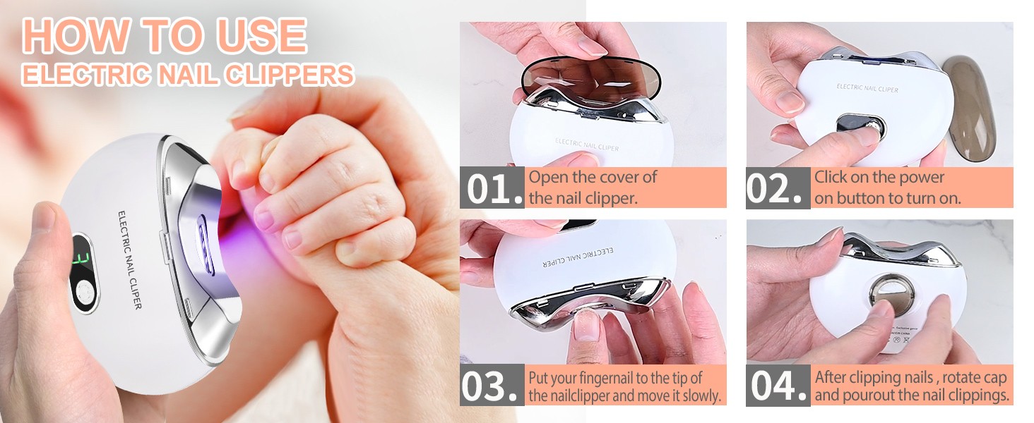 Electric Nail Clipper & Nail File Automatic Trimmer with 3-Speed