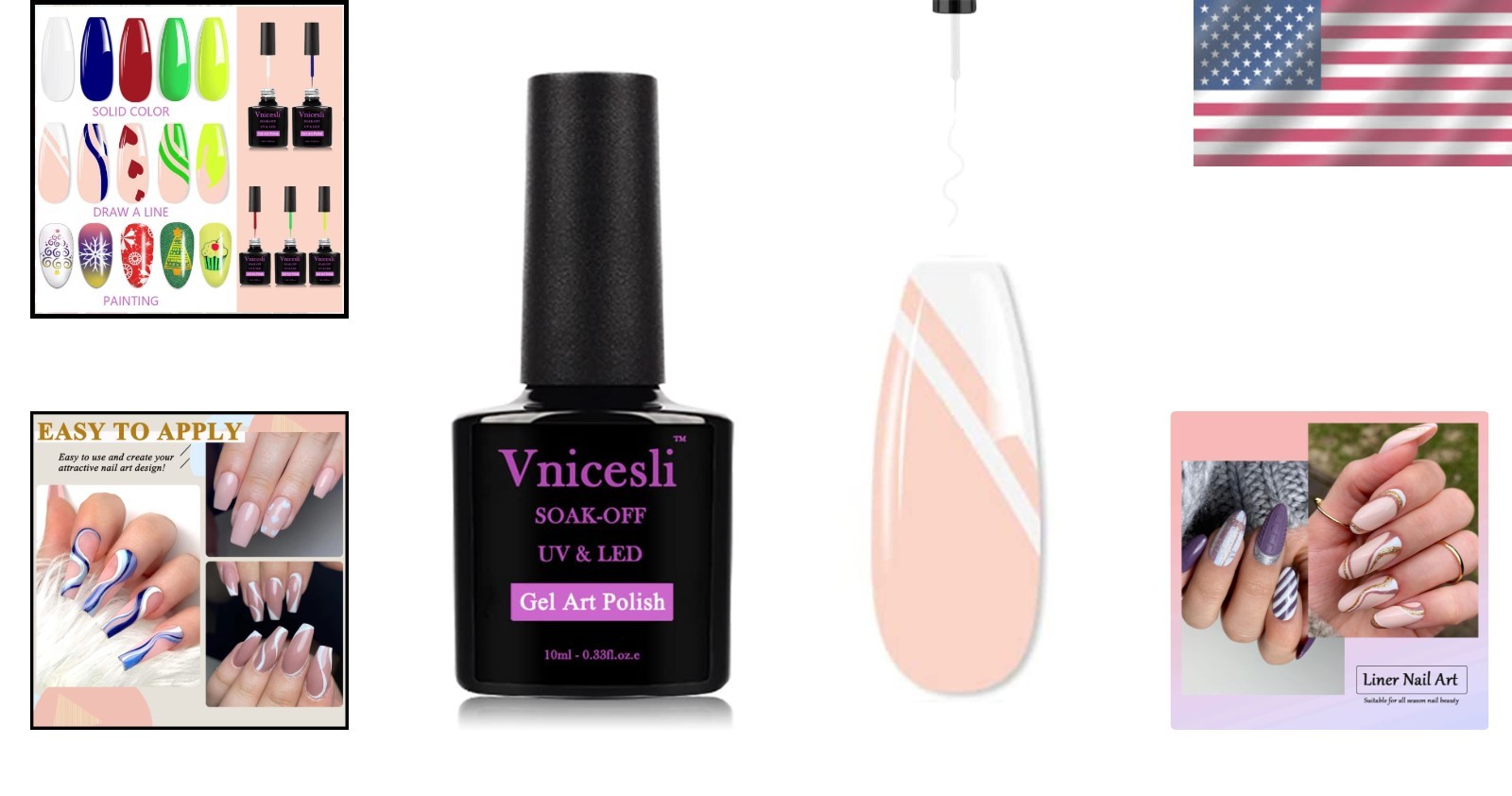 White Nail Art Gel Liner with Built-In Brush – Effortless Swirl & French Nails