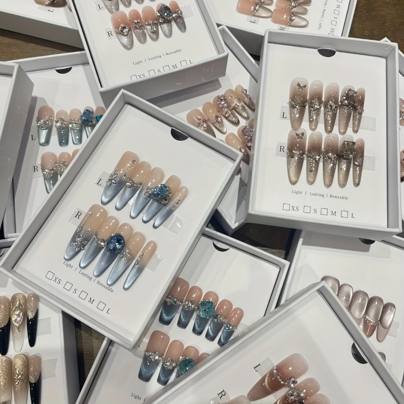 Handmade Press-On Nails Set 100pcs Wholesale Discount Mix 10 Paris Manual