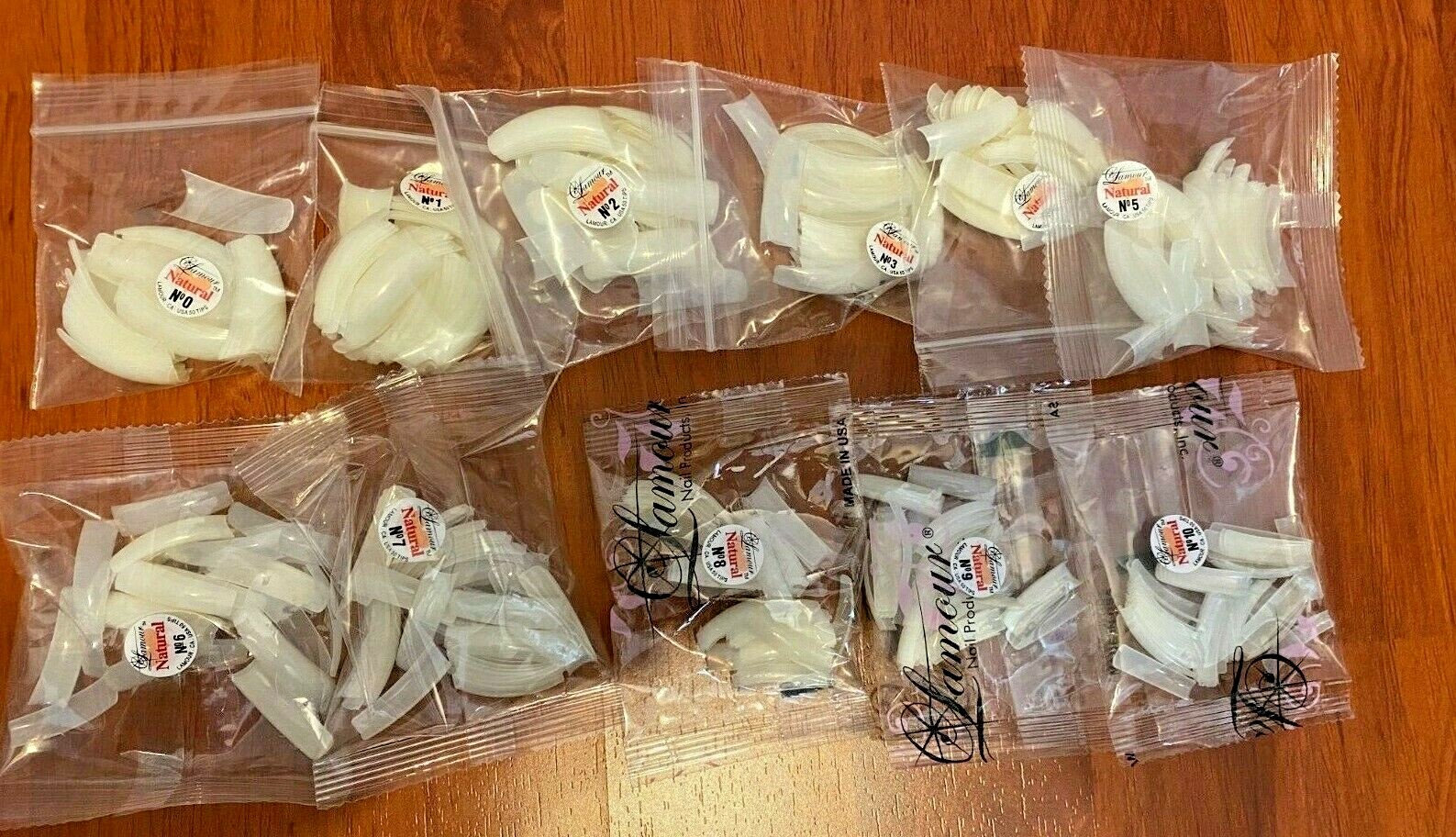 Lamour NATURAL Nail Tips (Size 0 – 10 ) 50 ct/bag