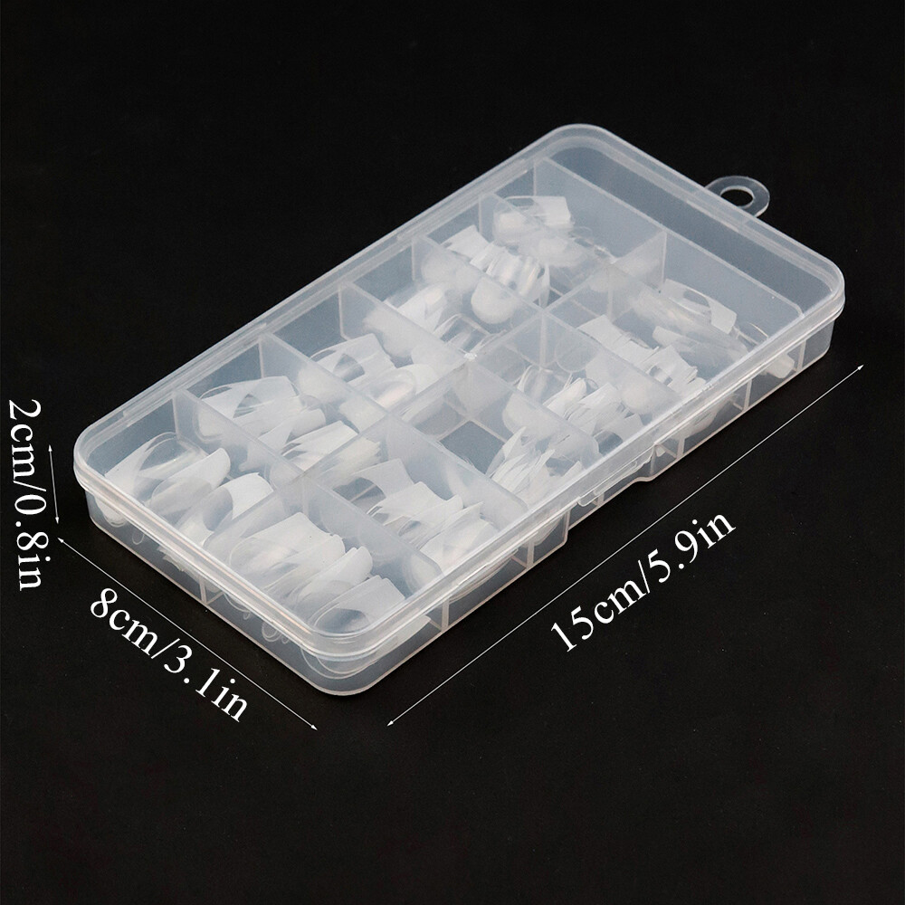 120Pcs/Box Short Square Nails Tips Full Cover Clear French False Nail Extension’