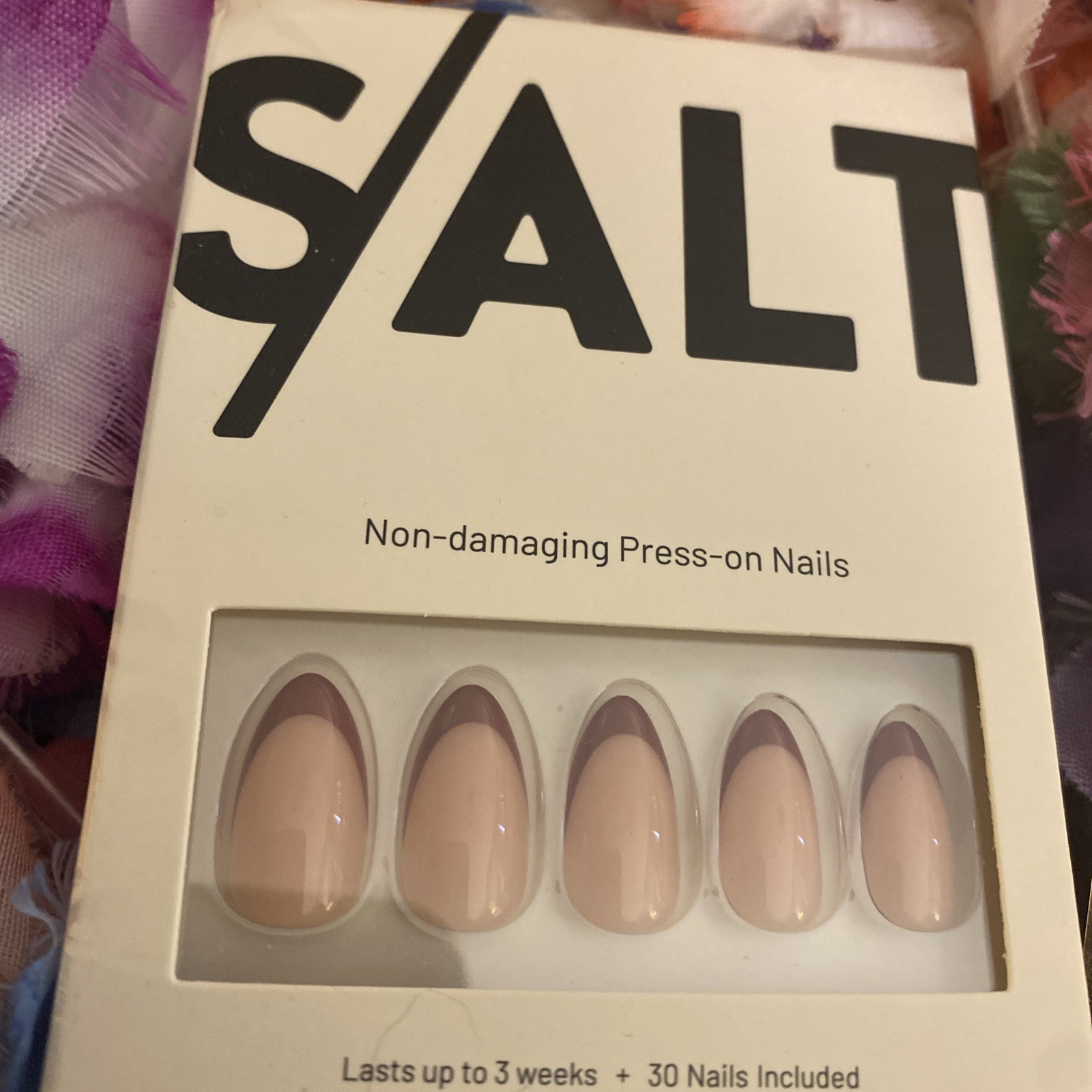 SALT Non Damaging Press On Nails🦋FRENCH MERLOT🦋Short Oval🦋
