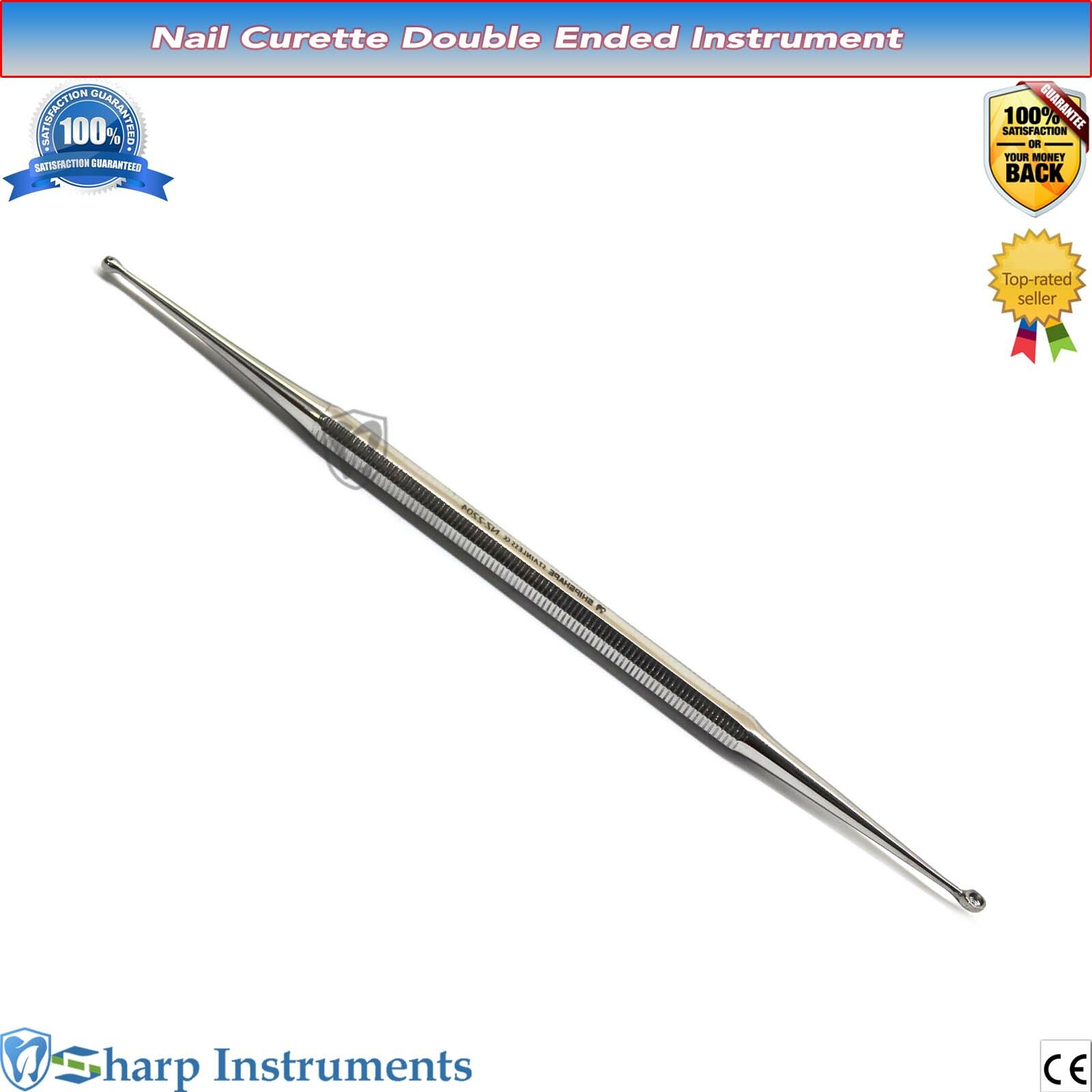 Chiropody Beauty Nail Curette Double Ended Nail Care Cleaning Podiatry Hand Tool