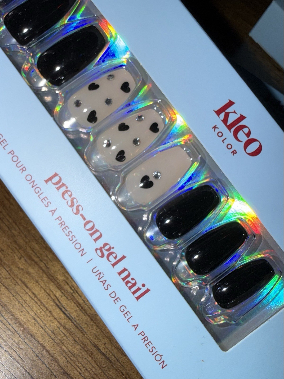 New Kleo Kolor Press-On Gel Nails – Dark Romance- Long Coffin