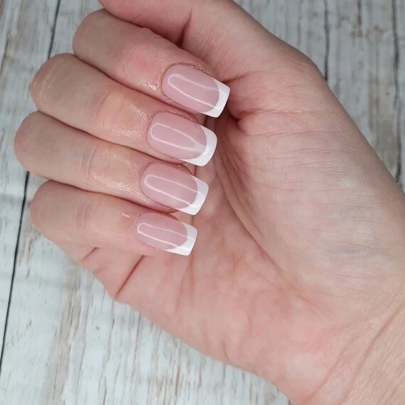 Half Moon French Manicure Flat Nail Brush Semi Circle Smile Line Liner Pen Wood