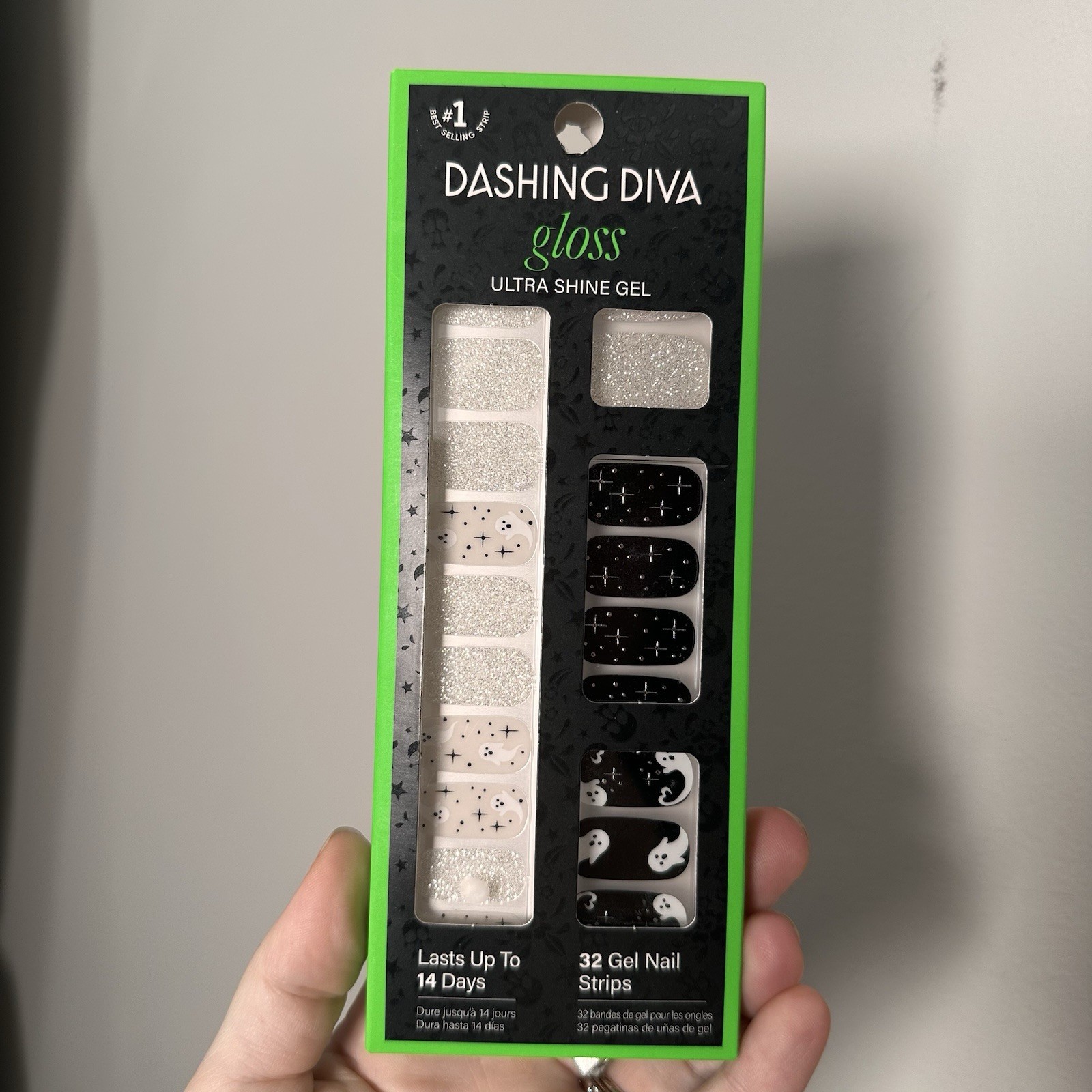 Dashing Diva Gloss Ultra Shine Gel Black White Ghosts And Sparkle Stars
