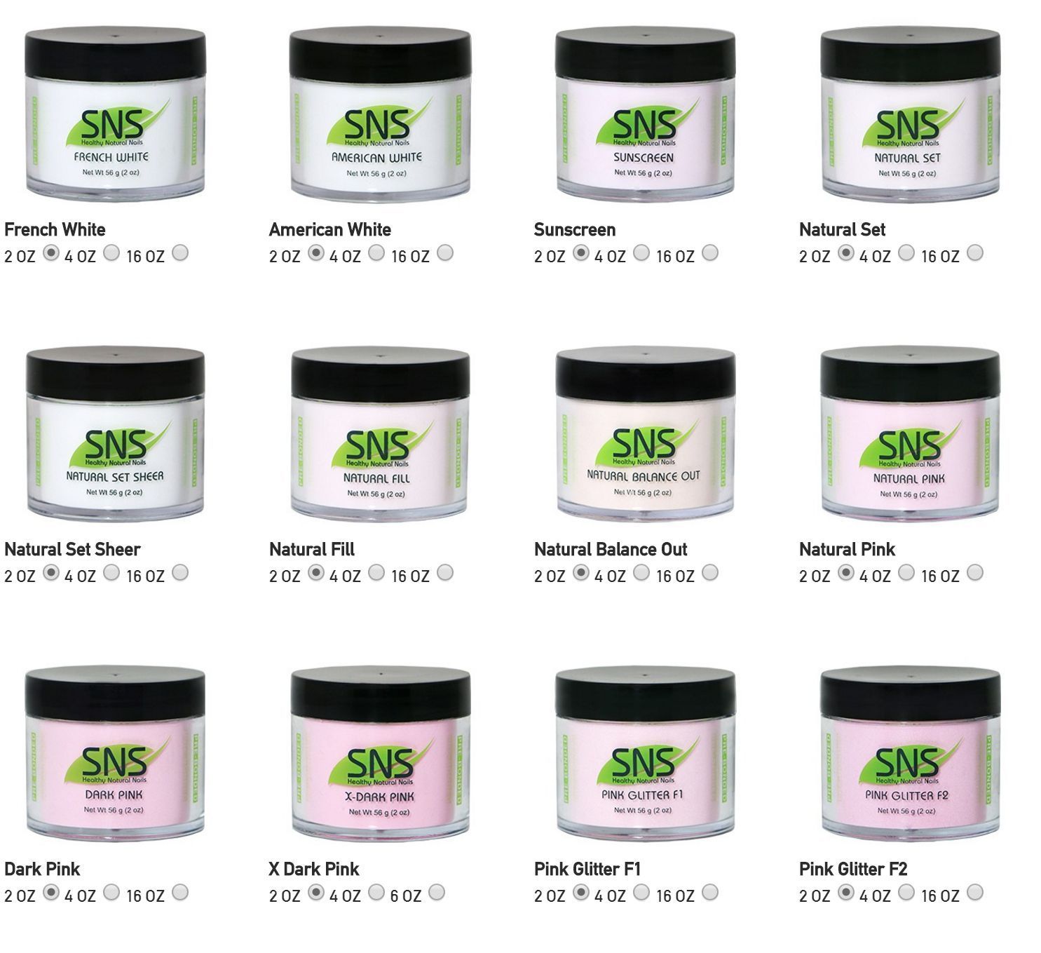 SNS Nail DIPPING POWDER for Pink and White Set 2oz/56g