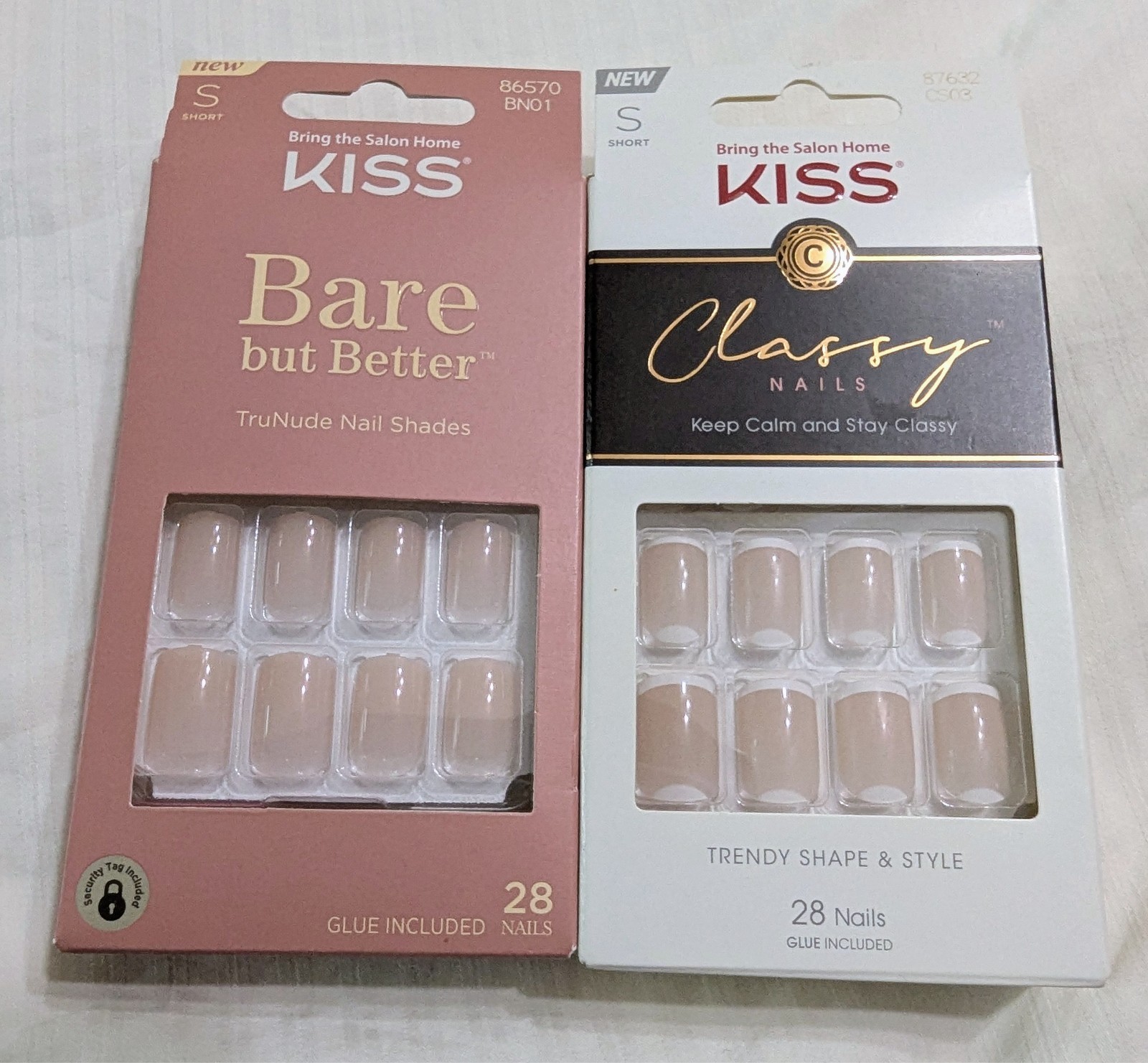 Kiss SHORT New Press On Nails – Lot of 2