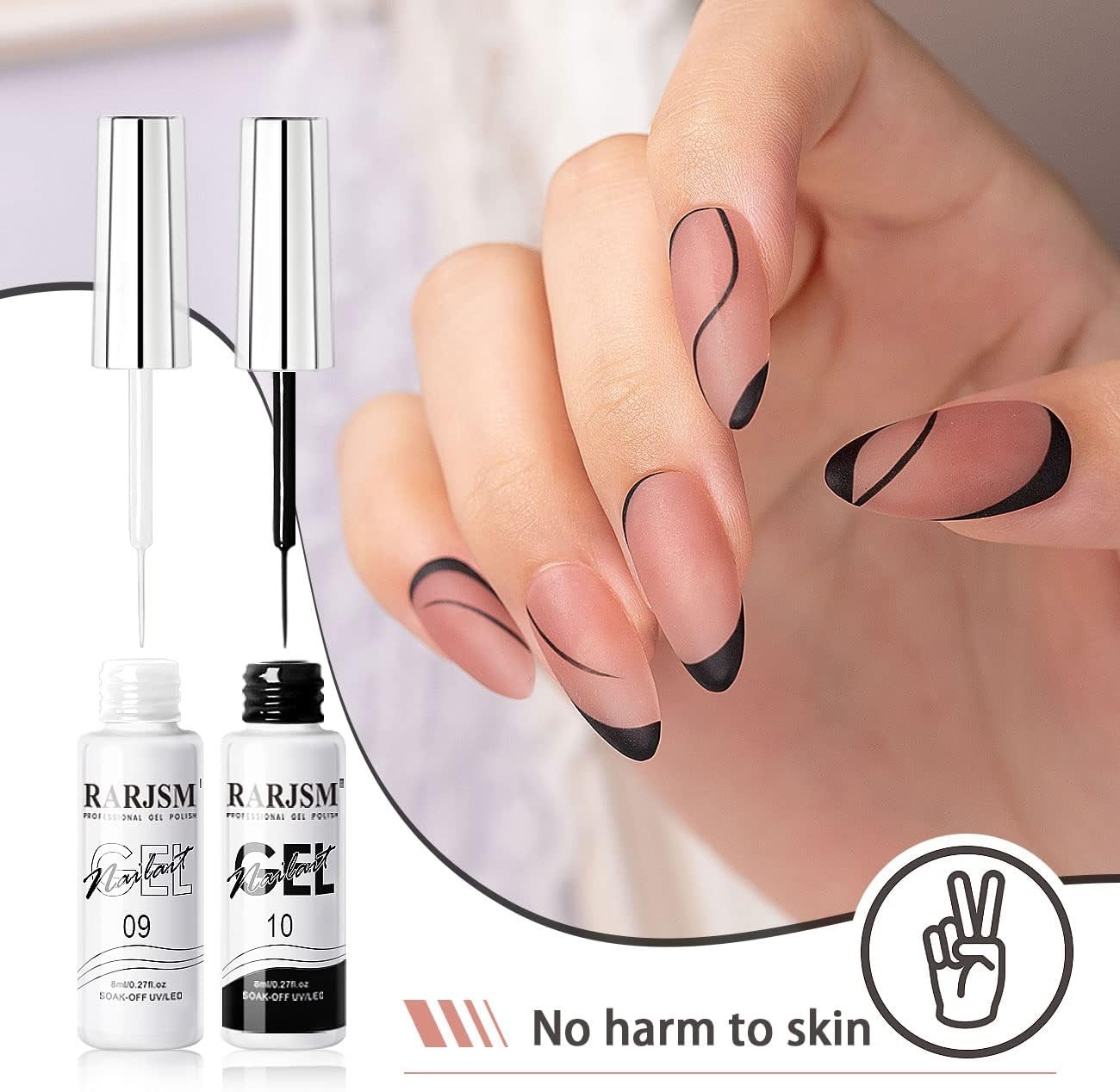 Nail Art l, Liner l Polish, Bla White Nail Design Polish