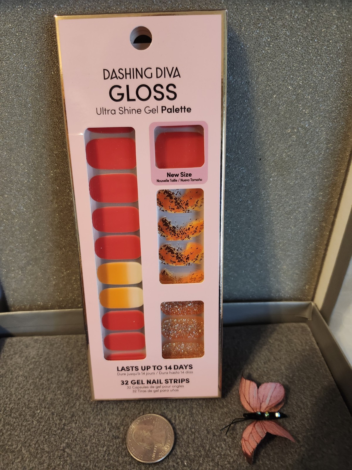 Dashing Diva Gloss Ultra Shine Gel Nail strips 32ct Chic Citrine NIB