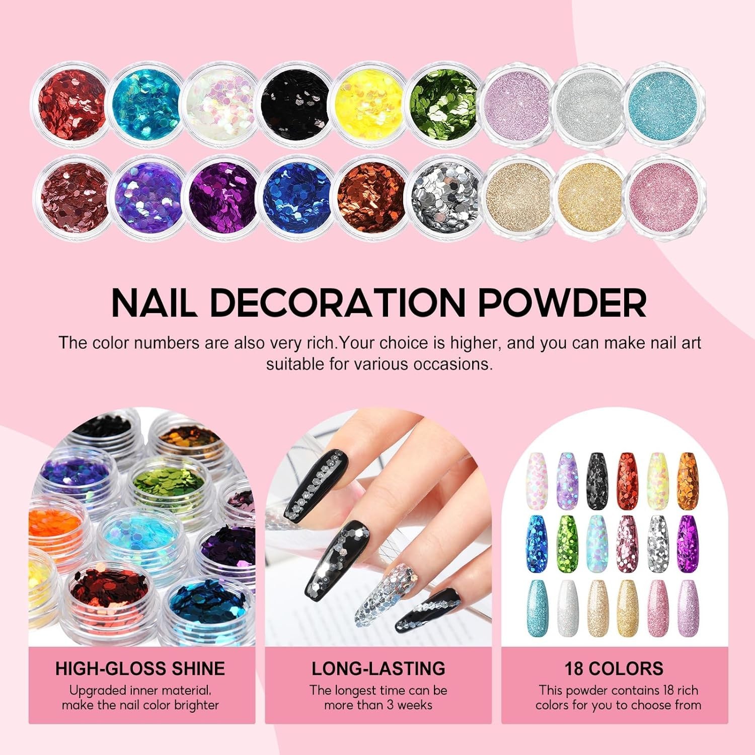 Acrylic Nail Kit for Beginners with Everything 3Pc Professional Acrylics Powder