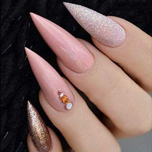 VIVACE Clear Stiletto 500 Acrylic False Fake Gel 500 Piece Assortment,