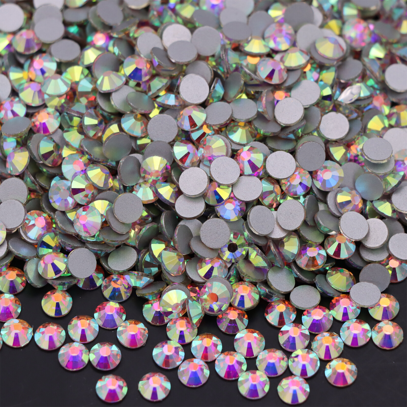 White Clear Crystal AB FlatBack Rhinestones Glass Stone Beads for Jewelry Making