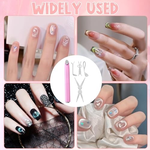 New Pink 3-in-1 Ring Cat Eye Magnet, Cateye Magnet for Nails Magnet Tool Easy