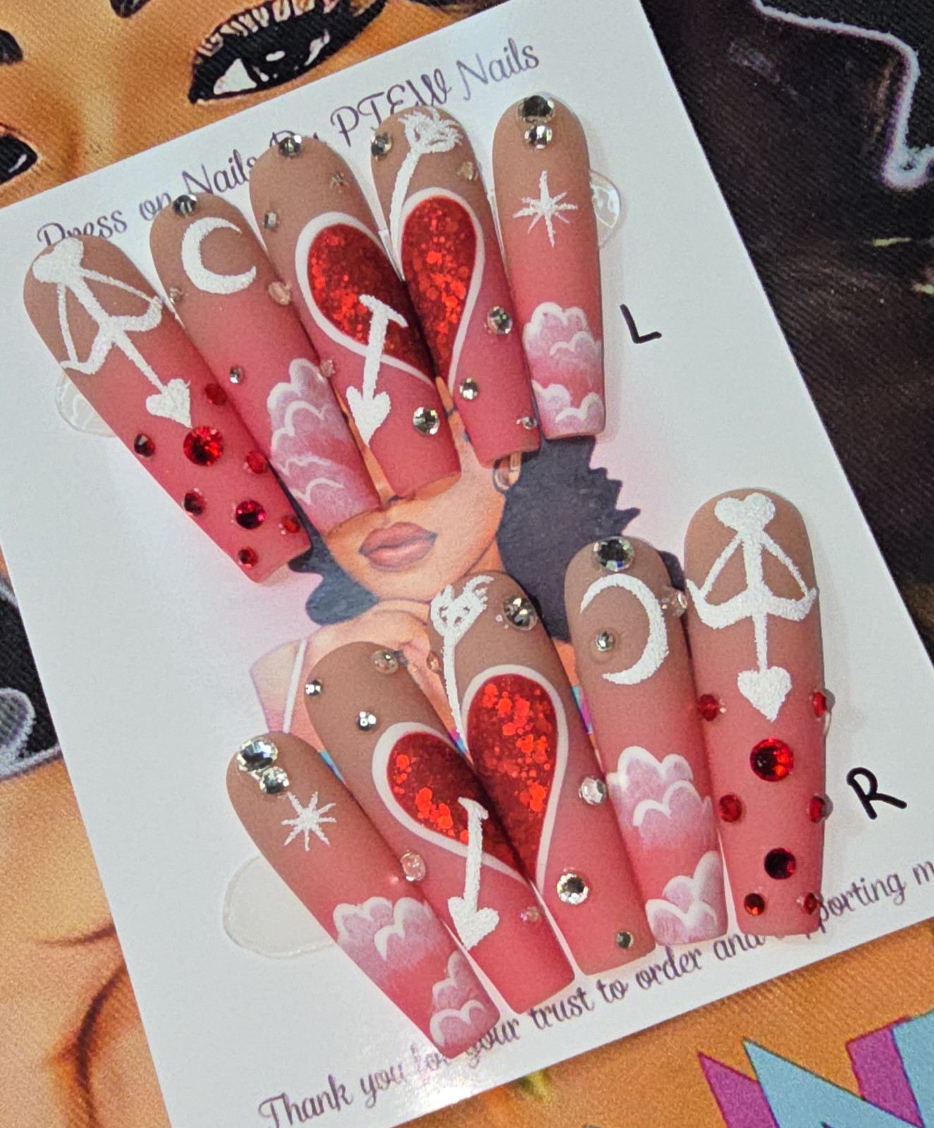 Handmade Gel Press On Nails, Small Size 2,5,4,6,9 XL Long Coffin