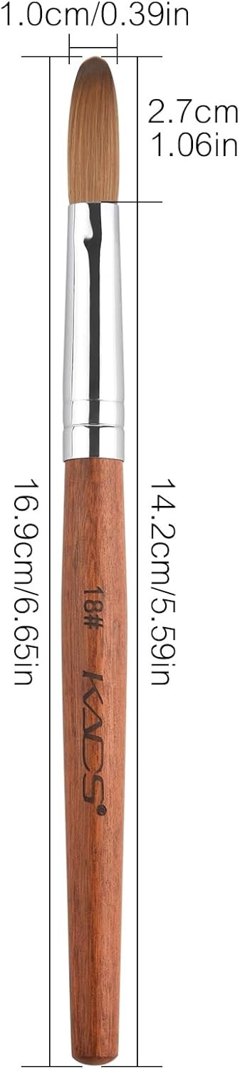 Nail Brush Koliy Sable Acrylic Nail Art Brush Profal Red Wooden