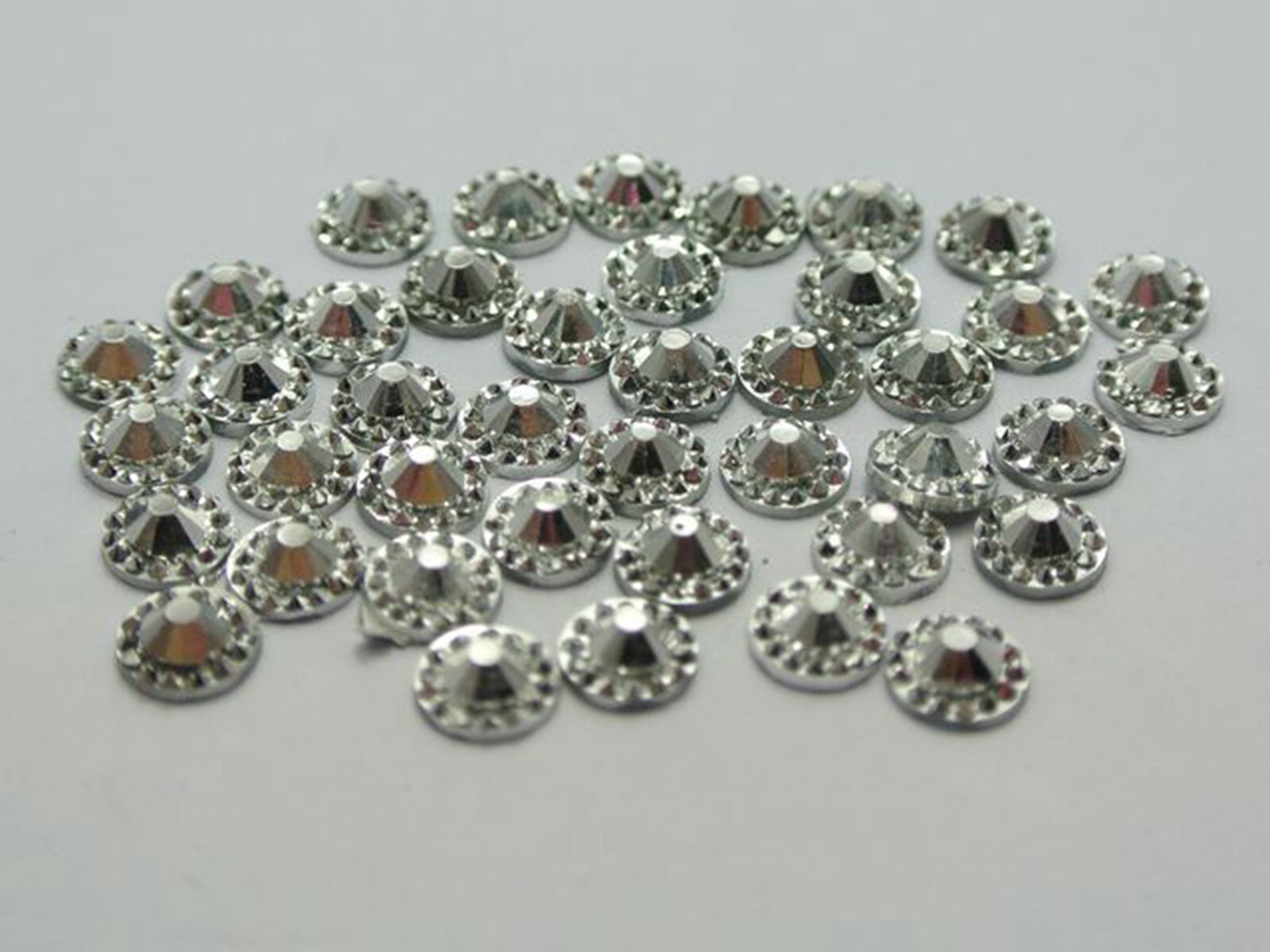 500 Shinny Silver Flatback Acrylic Tiny Round Rhinestone Gems 5mm Nail Art Tips