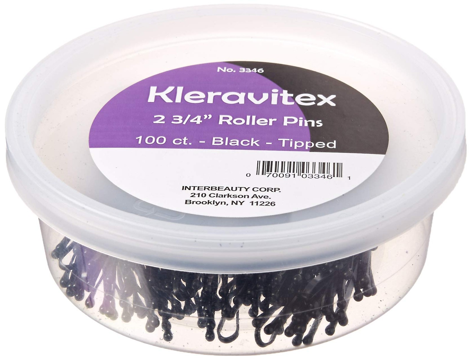 Kleravitex BLACK Jumbo 2.75″ Bobby Hair Pins – 1 Count (Pack of 100), Black