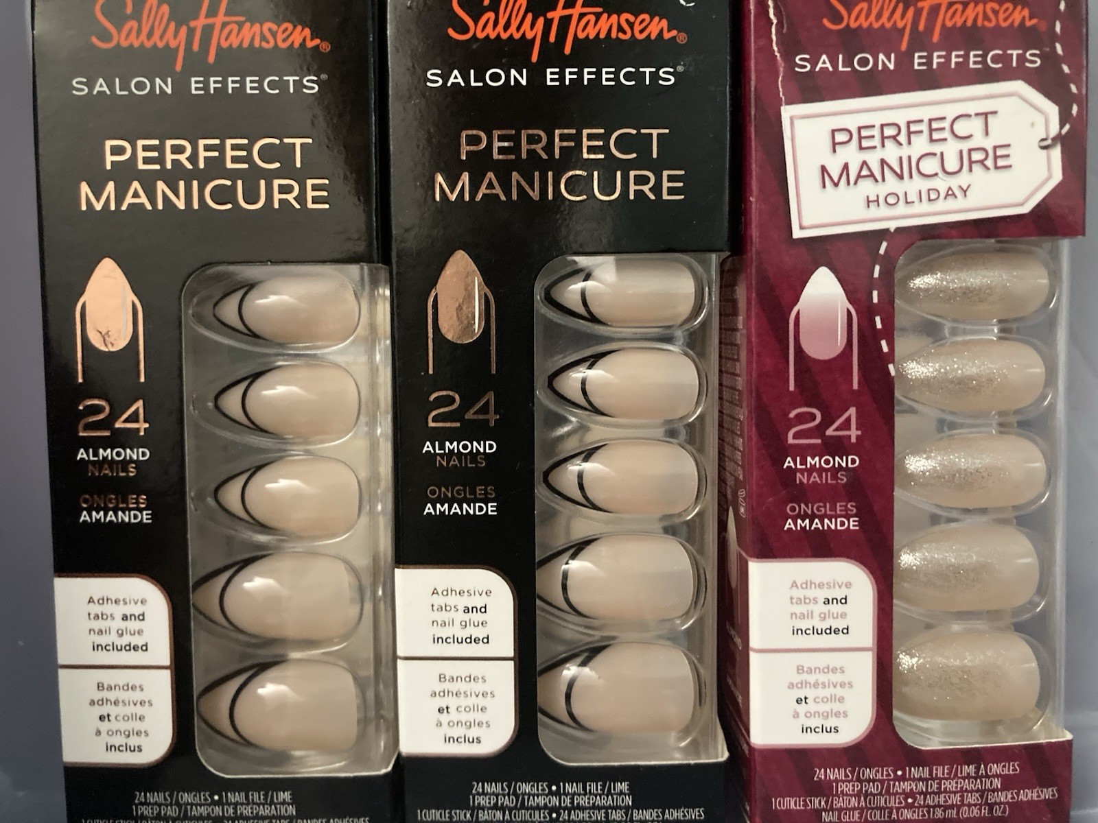 Huge Mixed Lot of 13 Sally Hansen Perfect Manicure Press On Nails Needing Space