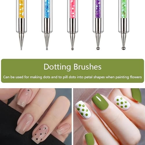 50Pcs Nail Art Palette Paper with 5 Nail Brushes – Disposable Gel Nail Kit1