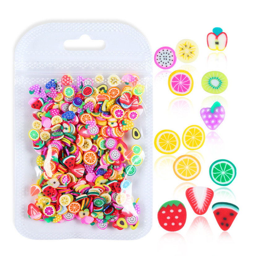 10g Polymer Clay Fimo Nail Art Fruit Decoration Nail Care No Hole Assorted