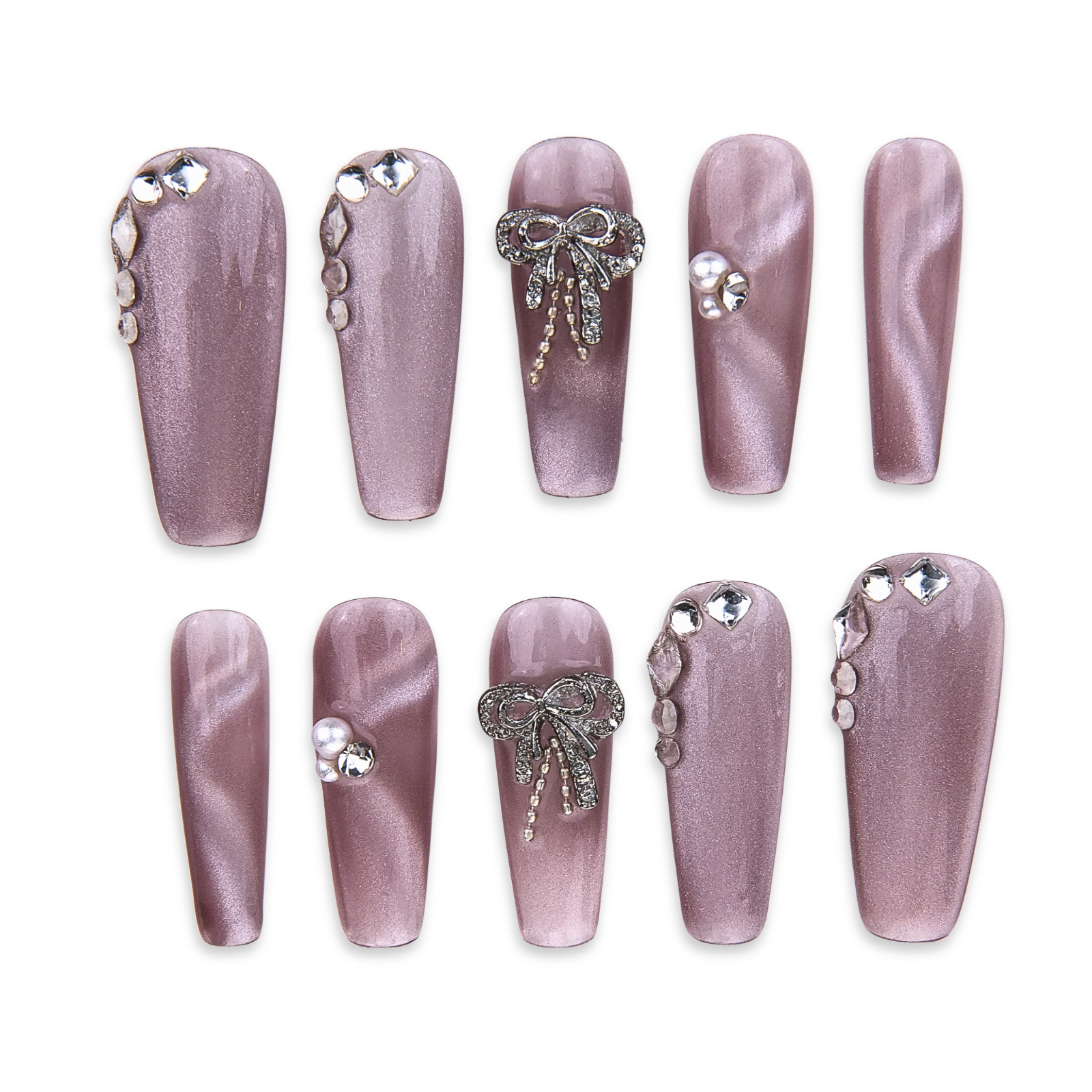 SIYOU NAILS | SPARKLING LILAC | Press-on Nails – Full Set (10pc)