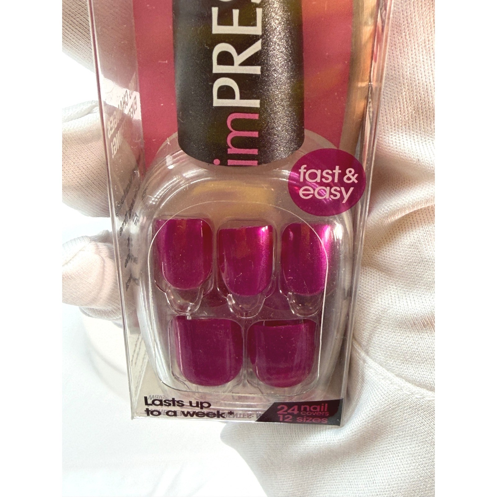 imPRESS Press On Manicure Nails New Pink Metallic 24 Count 12 Girlhoodcore 93-47
