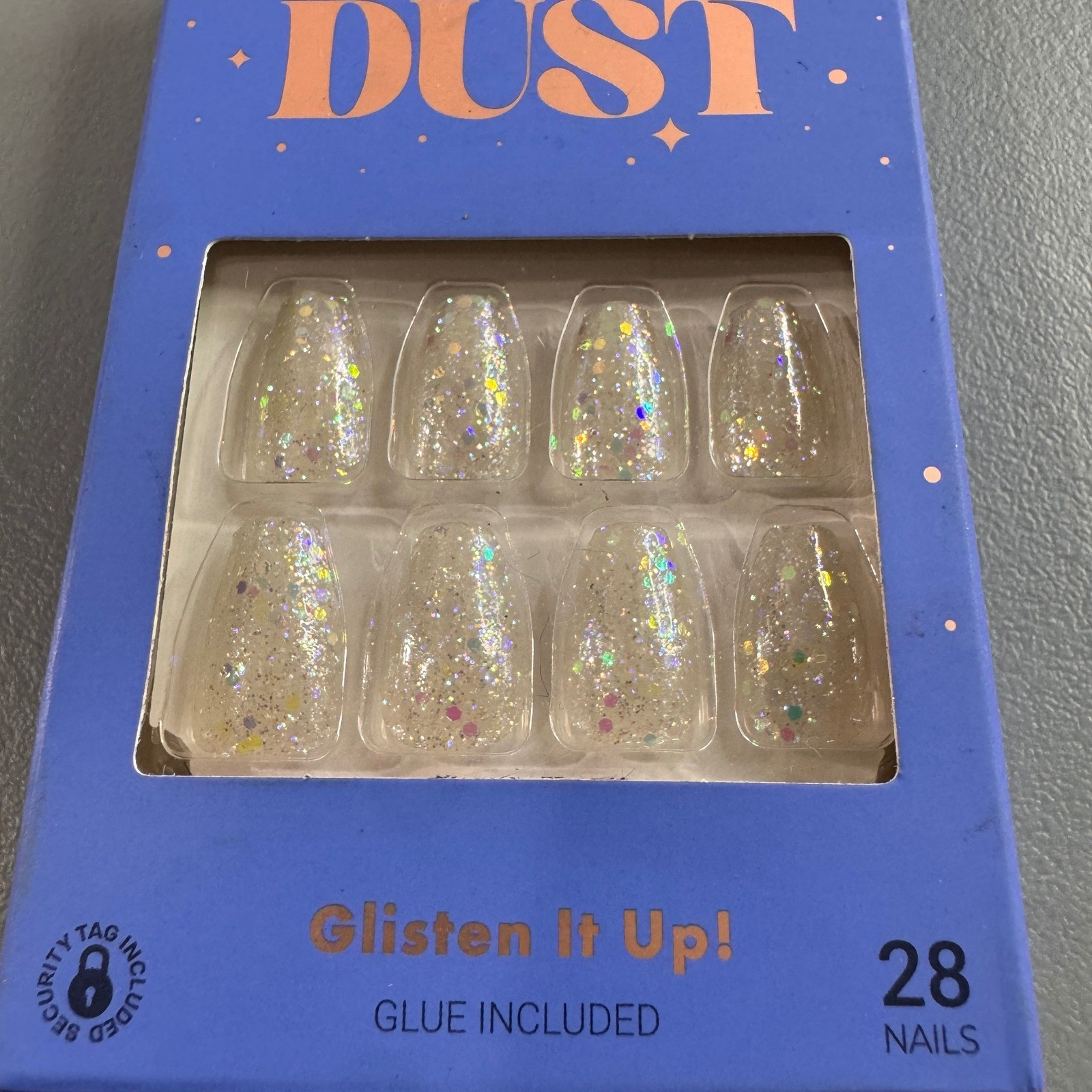 KISS Gel Fantasy Dream Dust Nails Women Short Glisten It Up New Glitter Coffin