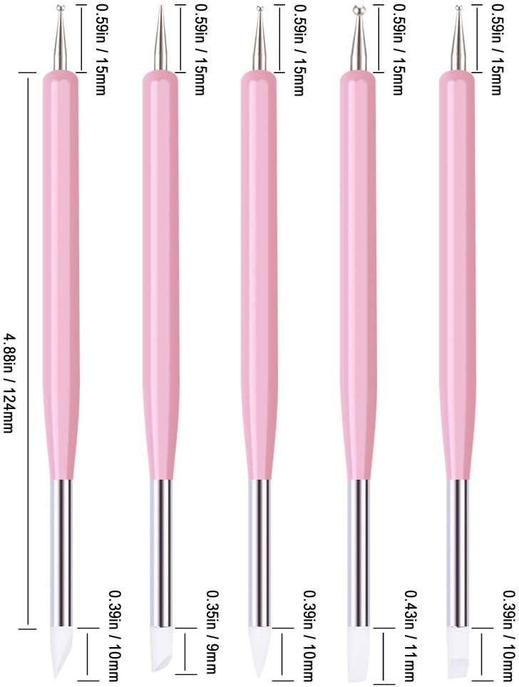 Nail Art Dotting Tools Pen Head UV l Carving Pen Nail Silicone