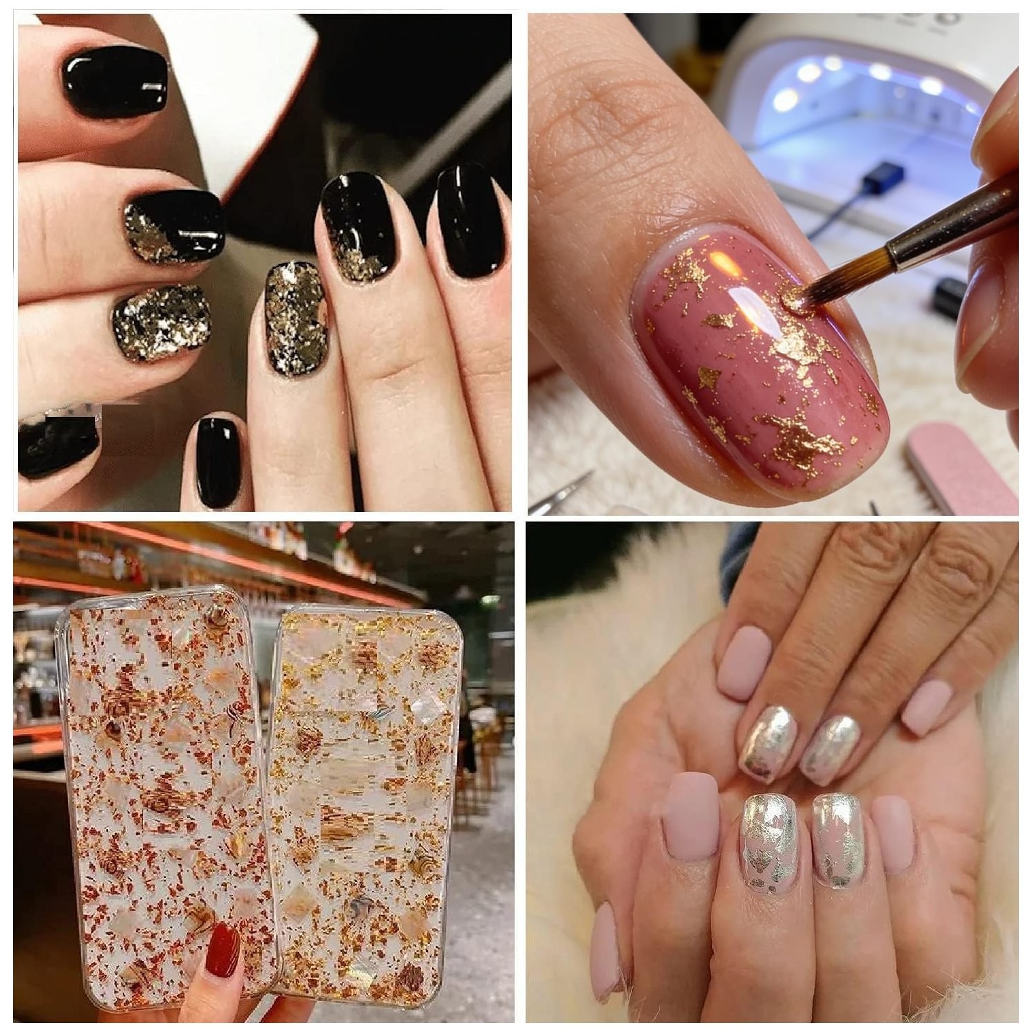 Gold Leaf Flakes for Crafts 10g Metallic Foil for Nail Art and DIY