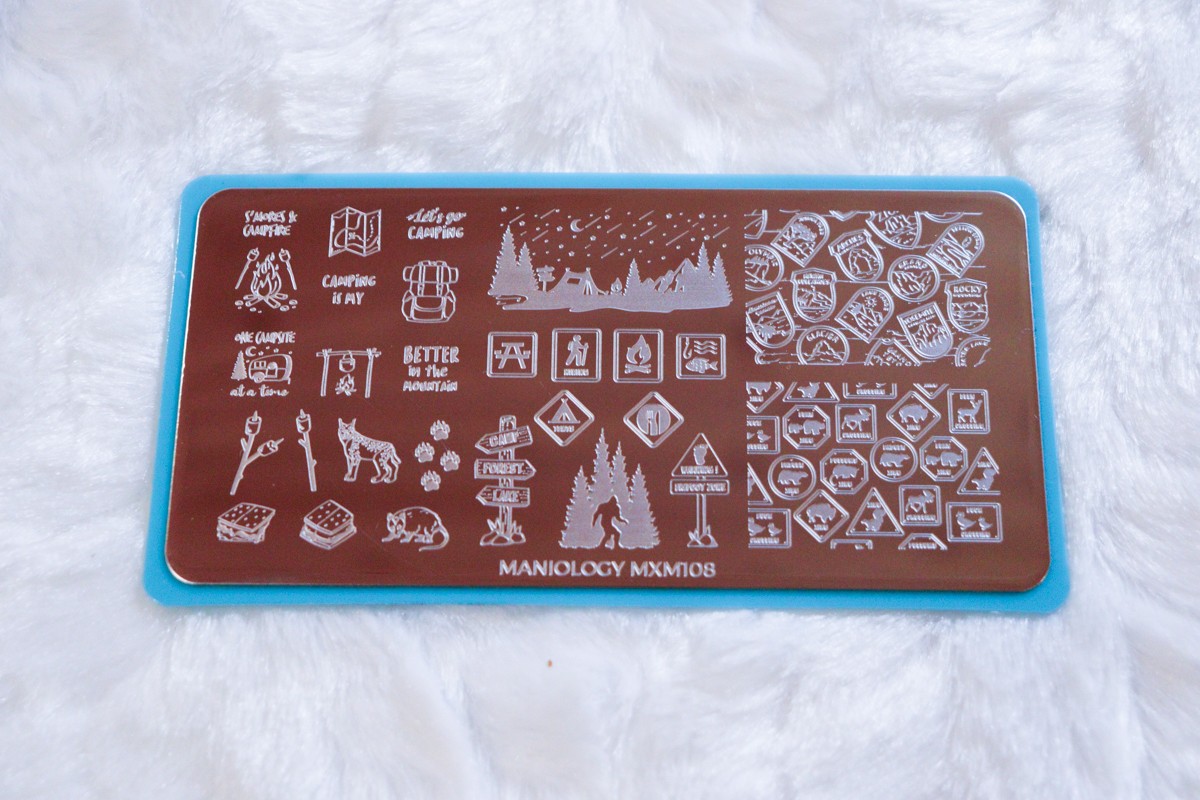 Maniology Nail Stamping Plate – Great Outdoors Fireside Stories MXM108