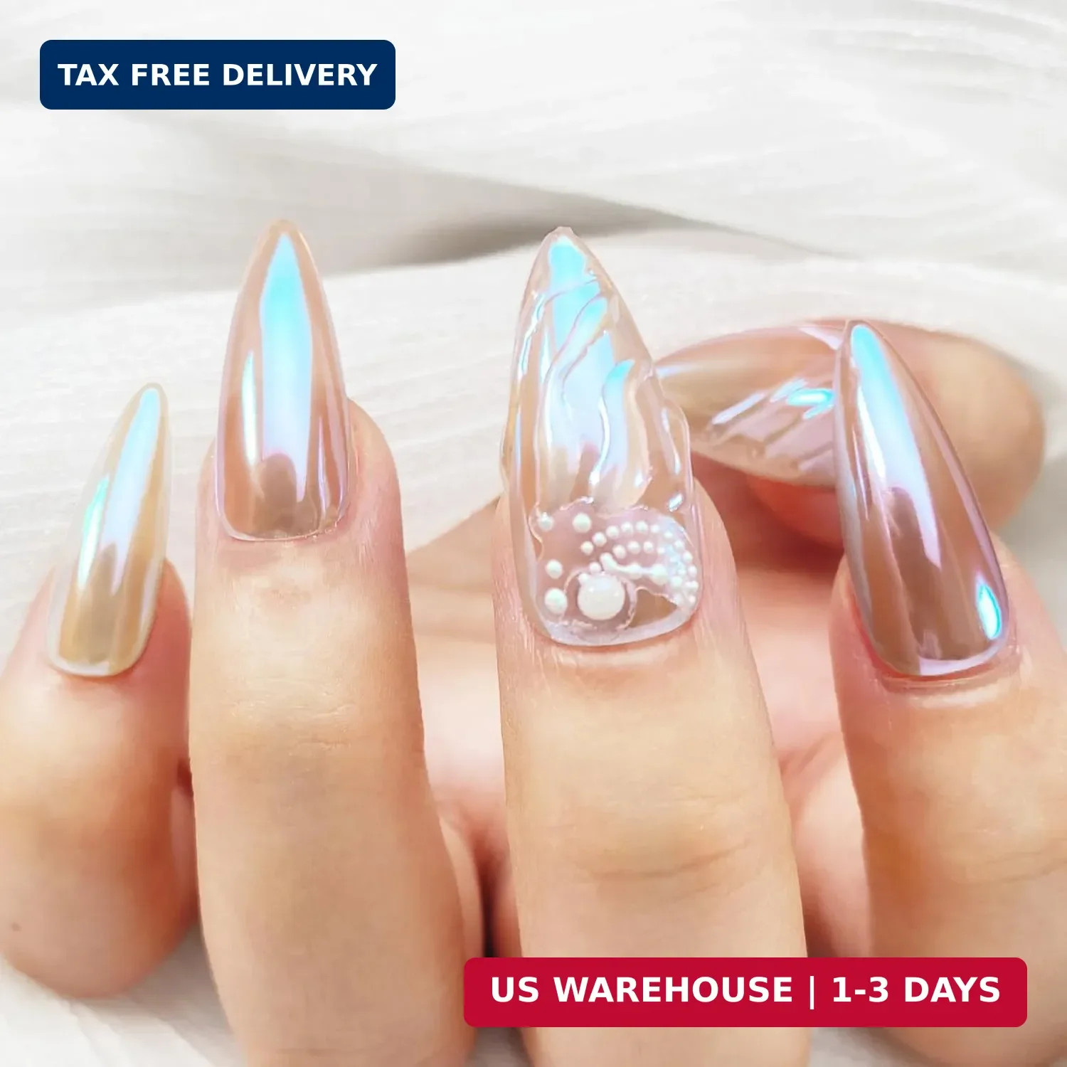 FNNZ Unicorn Chrome Nail Powder, Aurora Unichrome Mermaid Aurora Nail Powder Pig