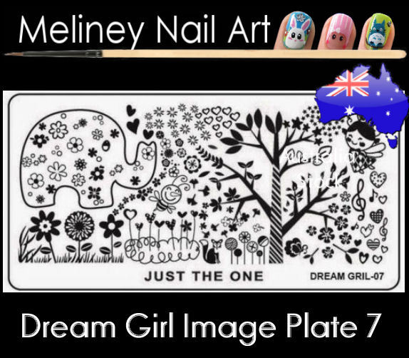 Dream Girl 7 Stamping Nail Art Image Plate Design Rectangle XL Stencil metal