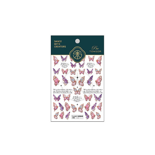 5D Butterfly Nail Stickers, Pink Butterfly Nail Decals (111)