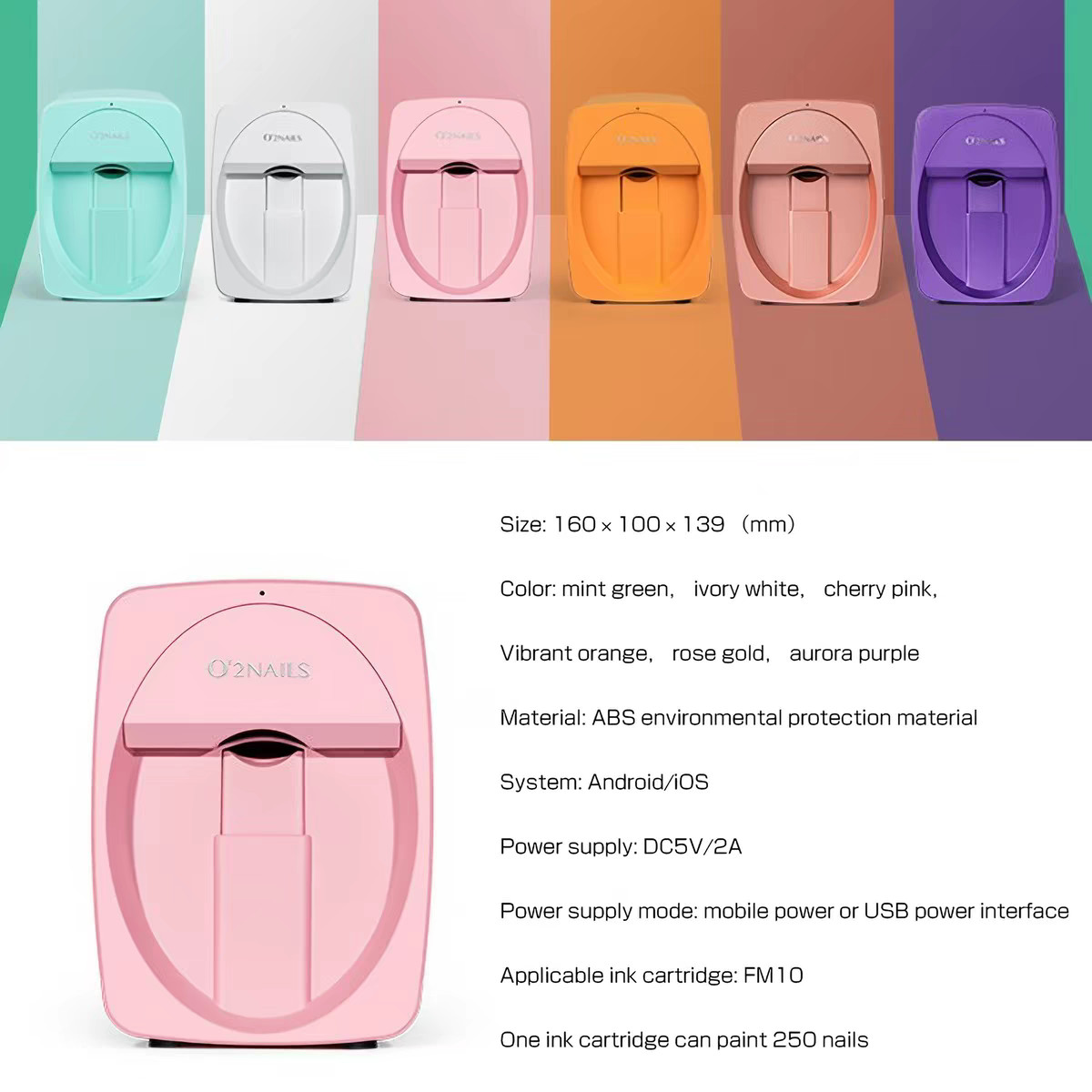 O2Nails Smart Nail Art Printer, Fully Automatic Nail Printing Machine