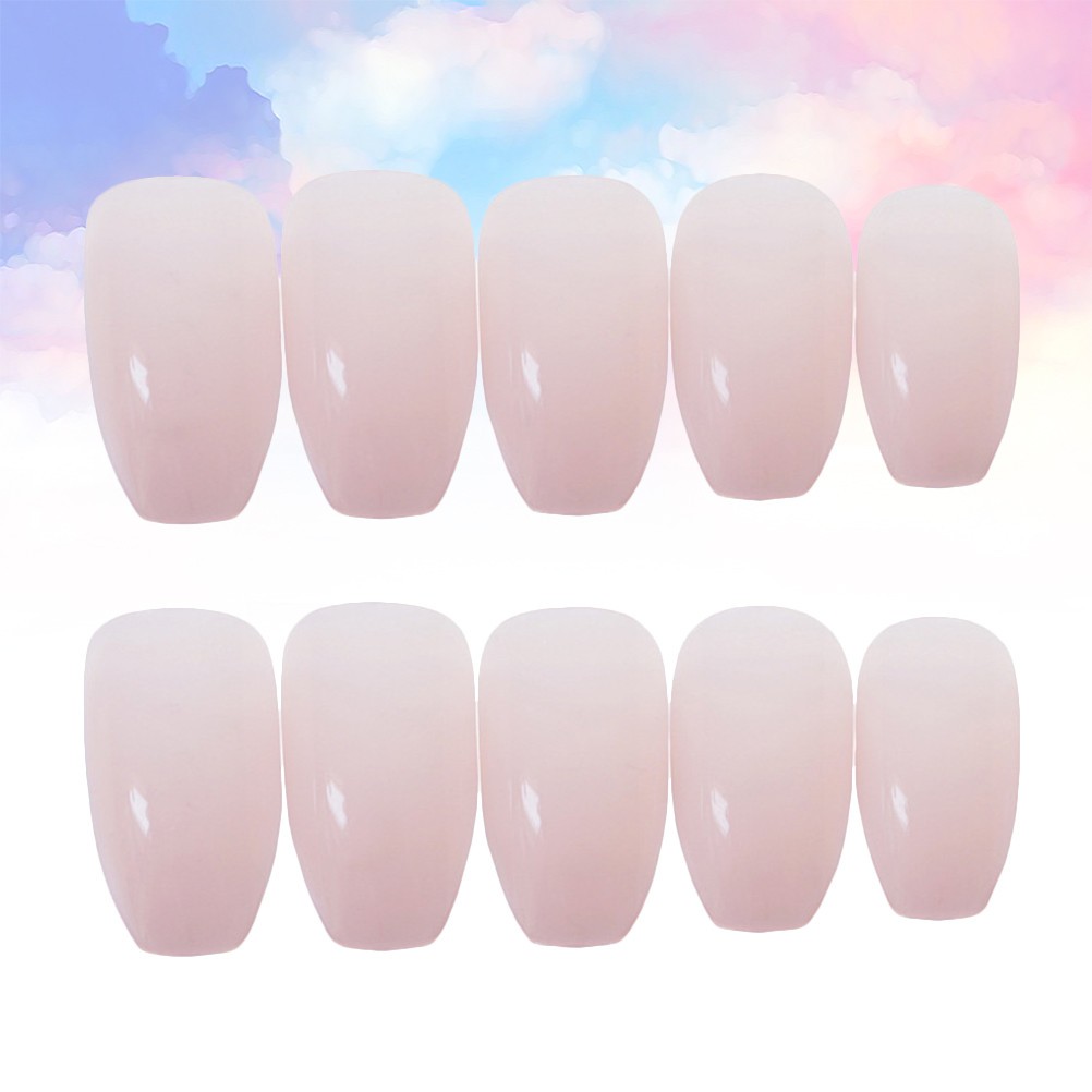 24Pcs Reusable Pink False Nail Tips for Wedding Prom DIY Manicures