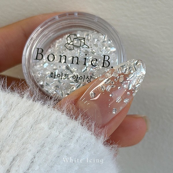 Bonnie B White Icing Nail Glitter Aurora Clear Ice Effect Chunky Mix Nail Art