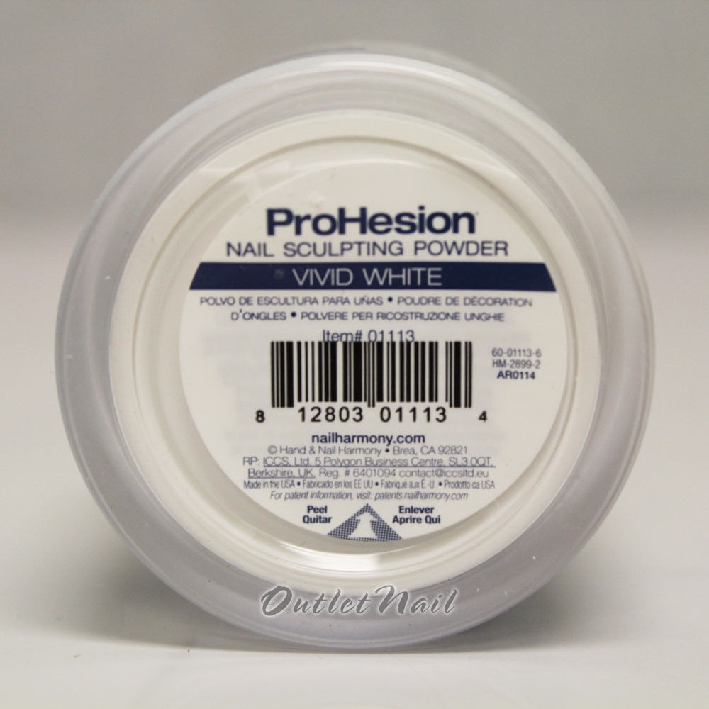 Harmony ProHesion Acrylic Nail Sculpting Powder VIVID WHITE 0.8 oz/28g #01113