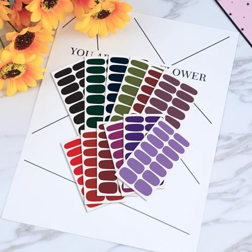 20 Sheets Solid Nail Polish Strips for Women Girls Mix-Color KIT3 Multi-Color