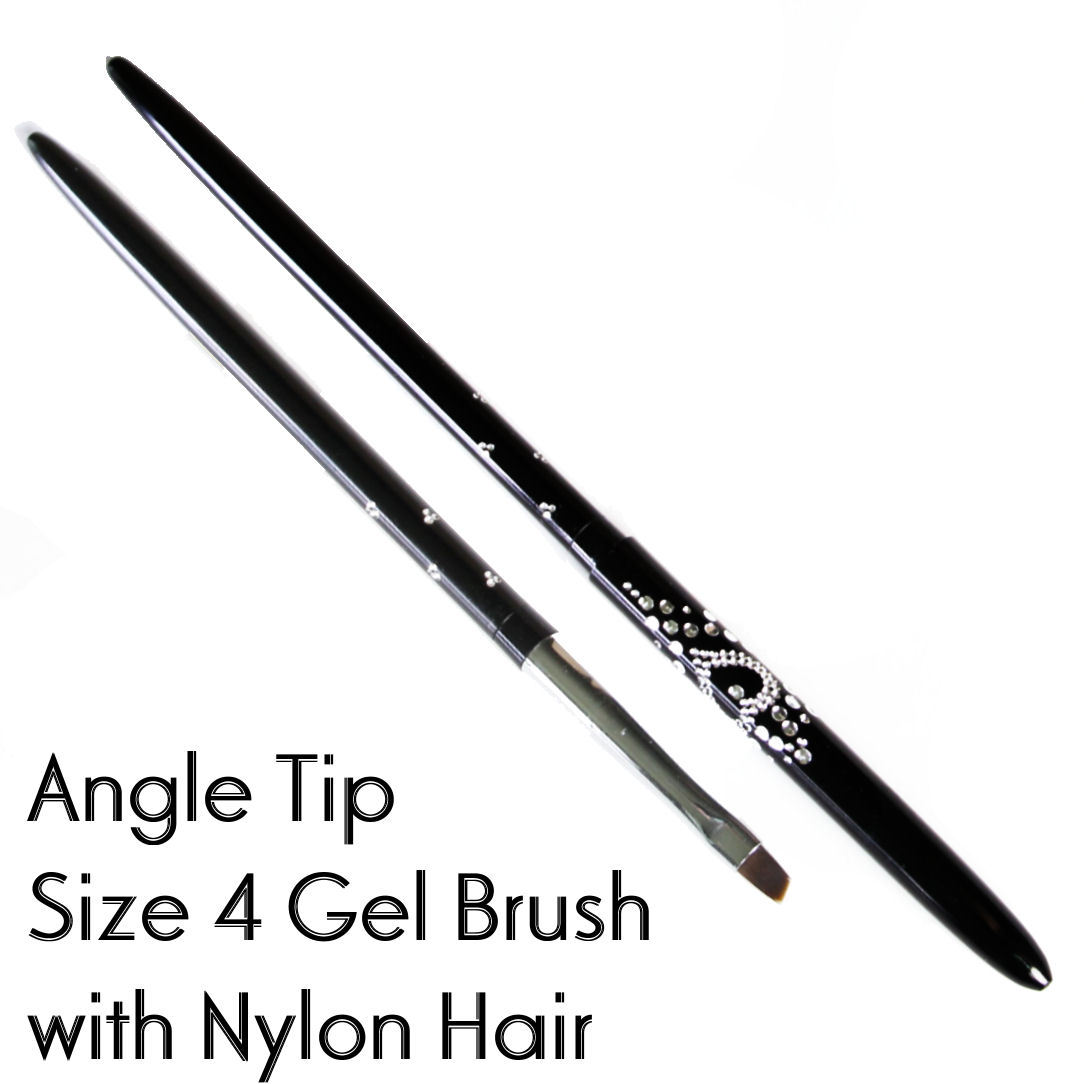 Gel Brush Metal Handle Nail Art UV Builder Design Pen Angled Oval Square Tips