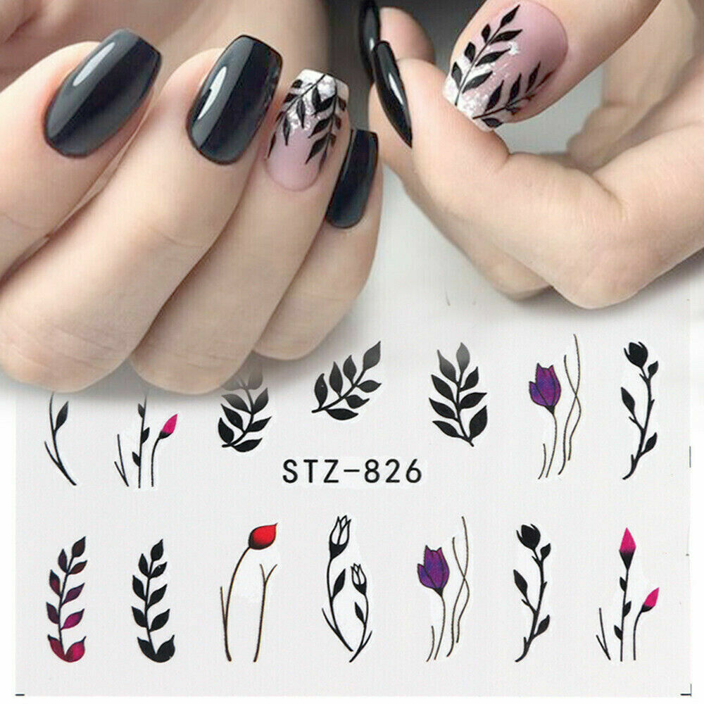 Nail Art Water Stickers Slider Transfer Decal Flower Plant Flamingo DIY NS10