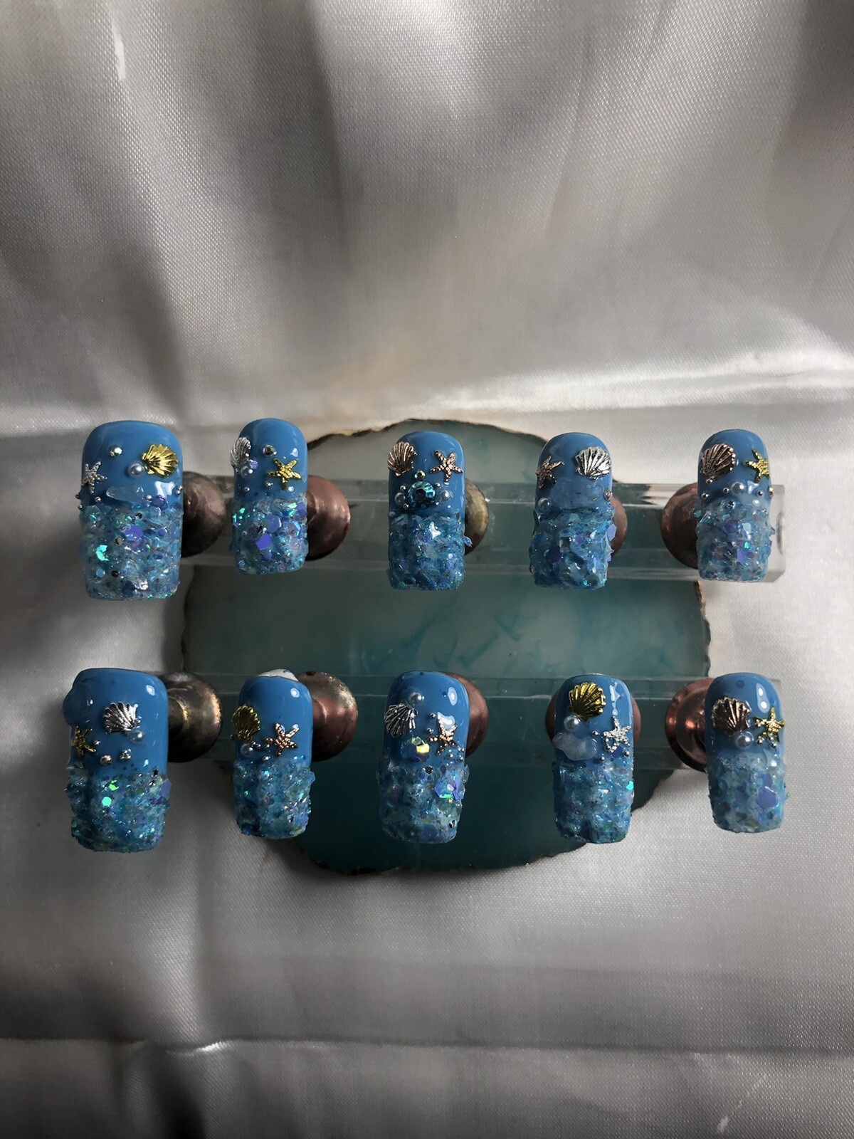 Z NAILZ! Gorgeous Set Of Custom Handmade Beach Gator CLAWZ! Press On Nails